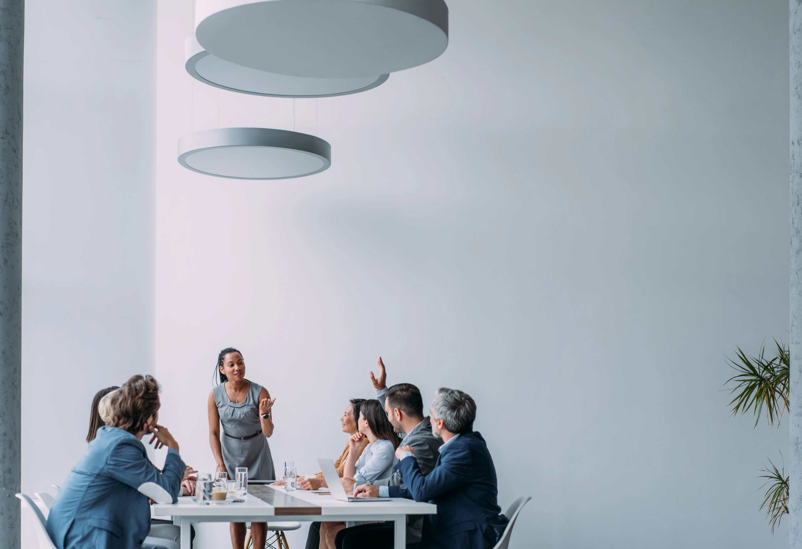 Business leader presenting in a boardroom