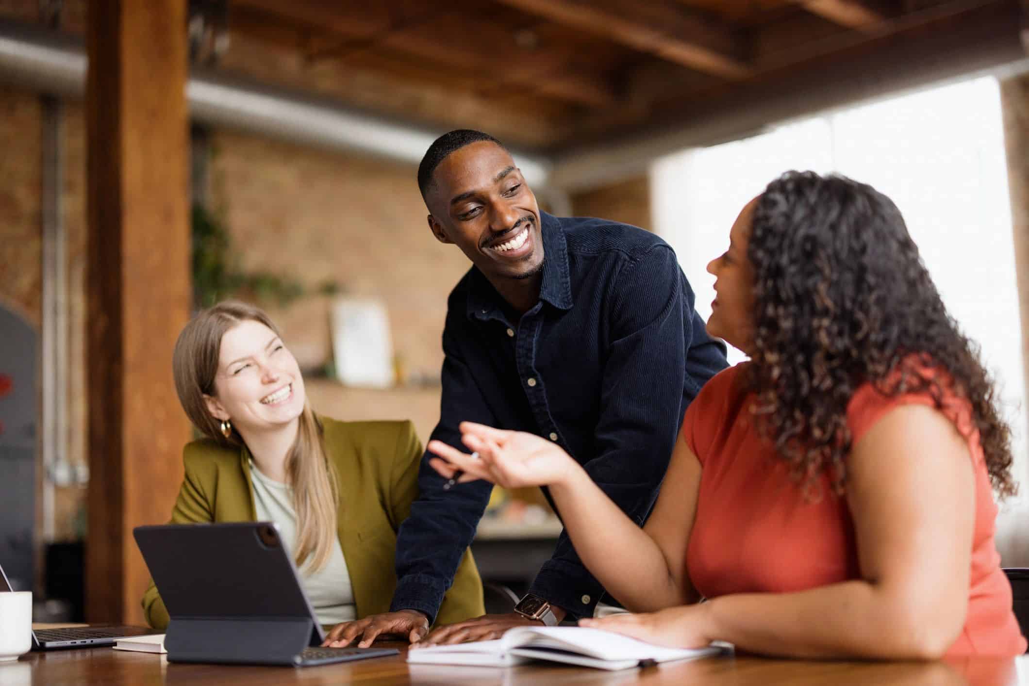Consultants collaborating in a professional office